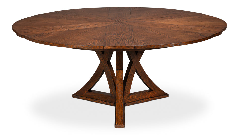 Casual Jupe Extendable Wooden Dining Table-Dining Tables-Sarreid-LOOMLAN