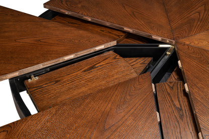 Casual Jupe Extendable Wooden Dining Table-Dining Tables-Sarreid-LOOMLAN