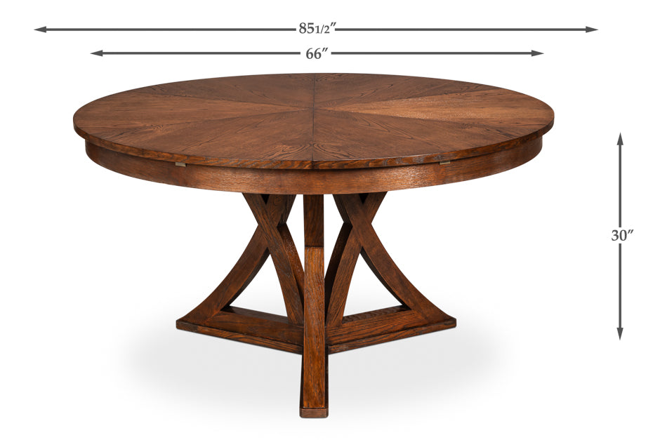 Casual Jupe Extendable Wooden Dining Table-Dining Tables-Sarreid-LOOMLAN