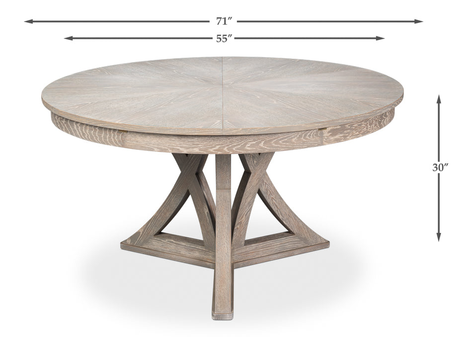 Casual Jupe Extendable Wooden Dining Table-Dining Tables-Sarreid-LOOMLAN