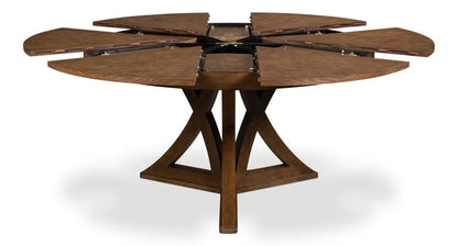 Casual Jupe Wooden Round Dining Table-Dining Tables-Sarreid-LOOMLAN