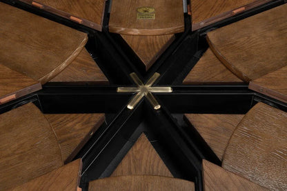 Casual Jupe Wooden Round Dining Table-Dining Tables-Sarreid-LOOMLAN