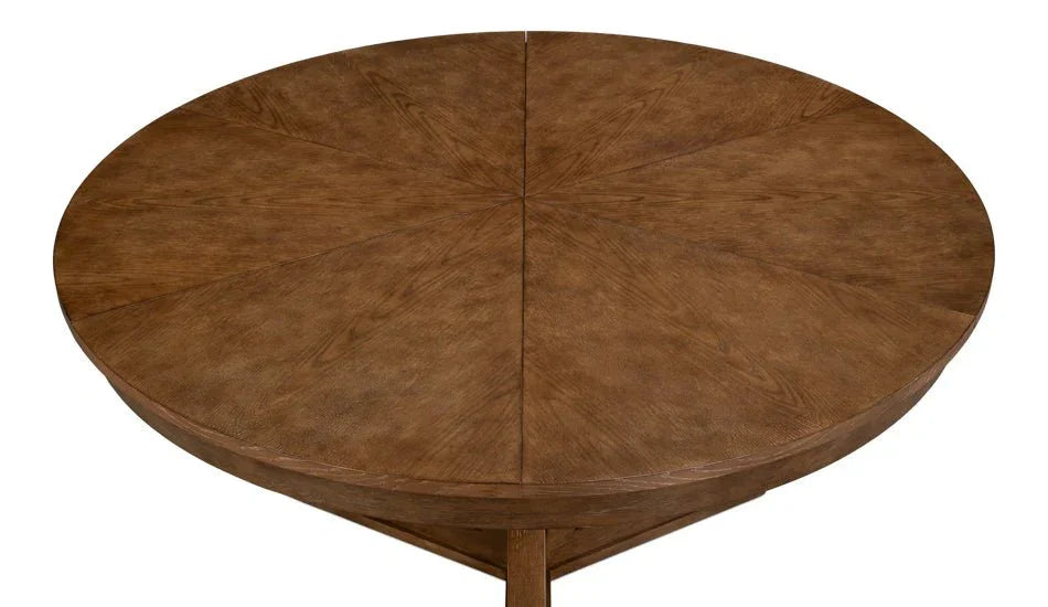 Casual Jupe Wooden Round Dining Table-Dining Tables-Sarreid-LOOMLAN