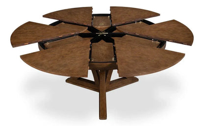 Casual Jupe Wooden Round Dining Table-Dining Tables-Sarreid-LOOMLAN