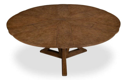 Casual Jupe Wooden Round Dining Table-Dining Tables-Sarreid-LOOMLAN