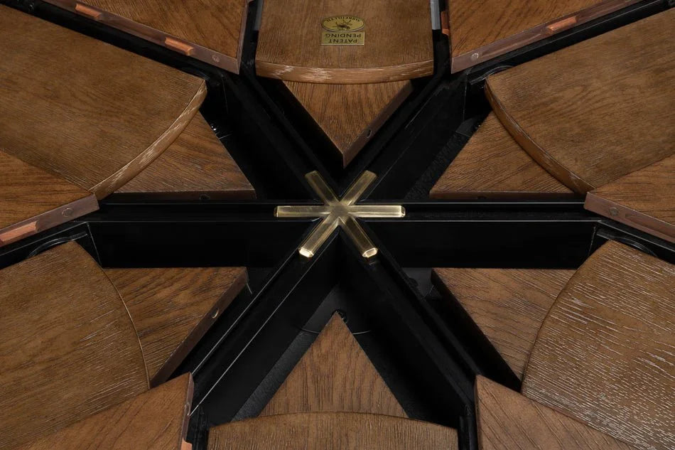 Casual Jupe Wooden Round Dining Table-Dining Tables-Sarreid-LOOMLAN