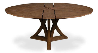 Casual Jupe Wooden Round Dining Table-Dining Tables-Sarreid-LOOMLAN