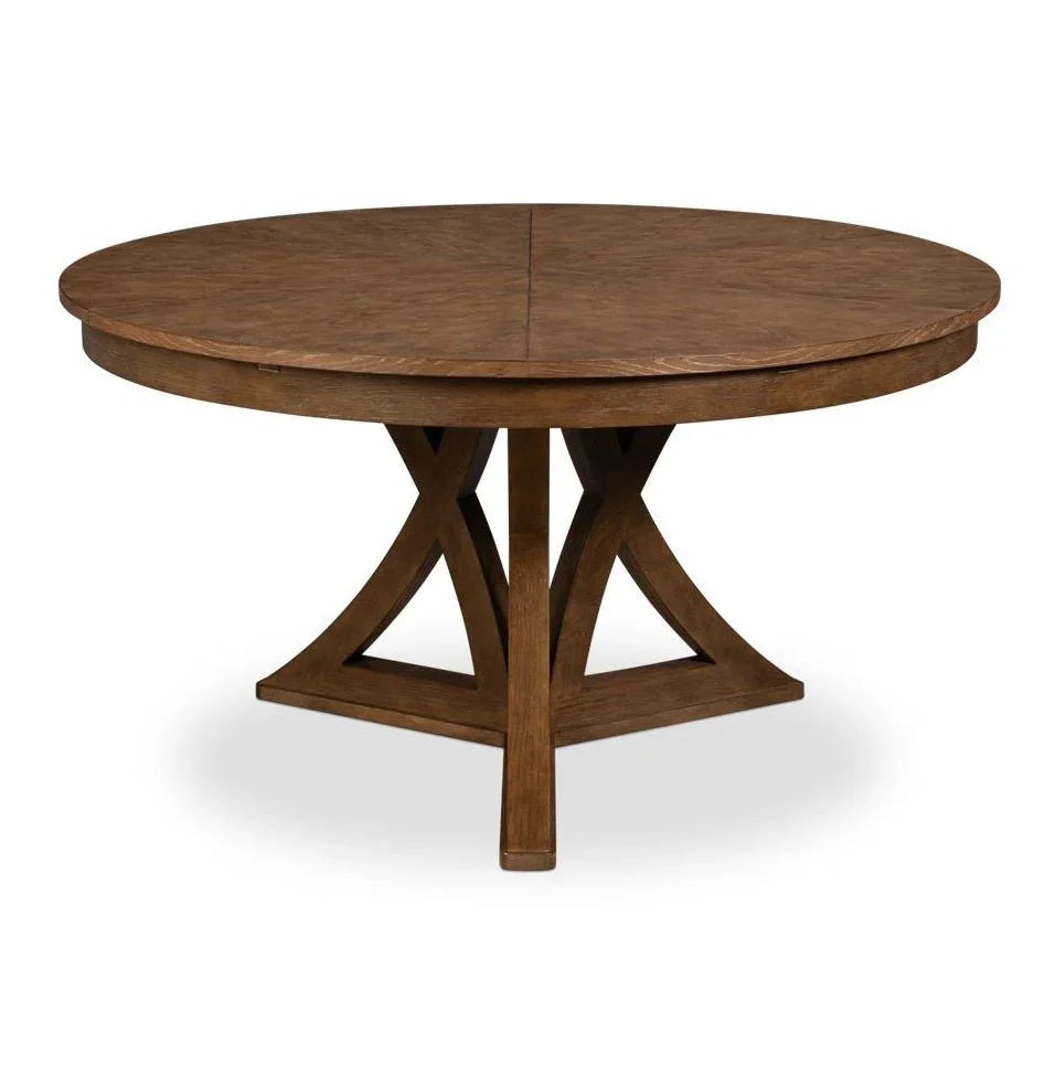 Casual Jupe Wooden Round Dining Table-Dining Tables-Sarreid-Medium-LOOMLAN