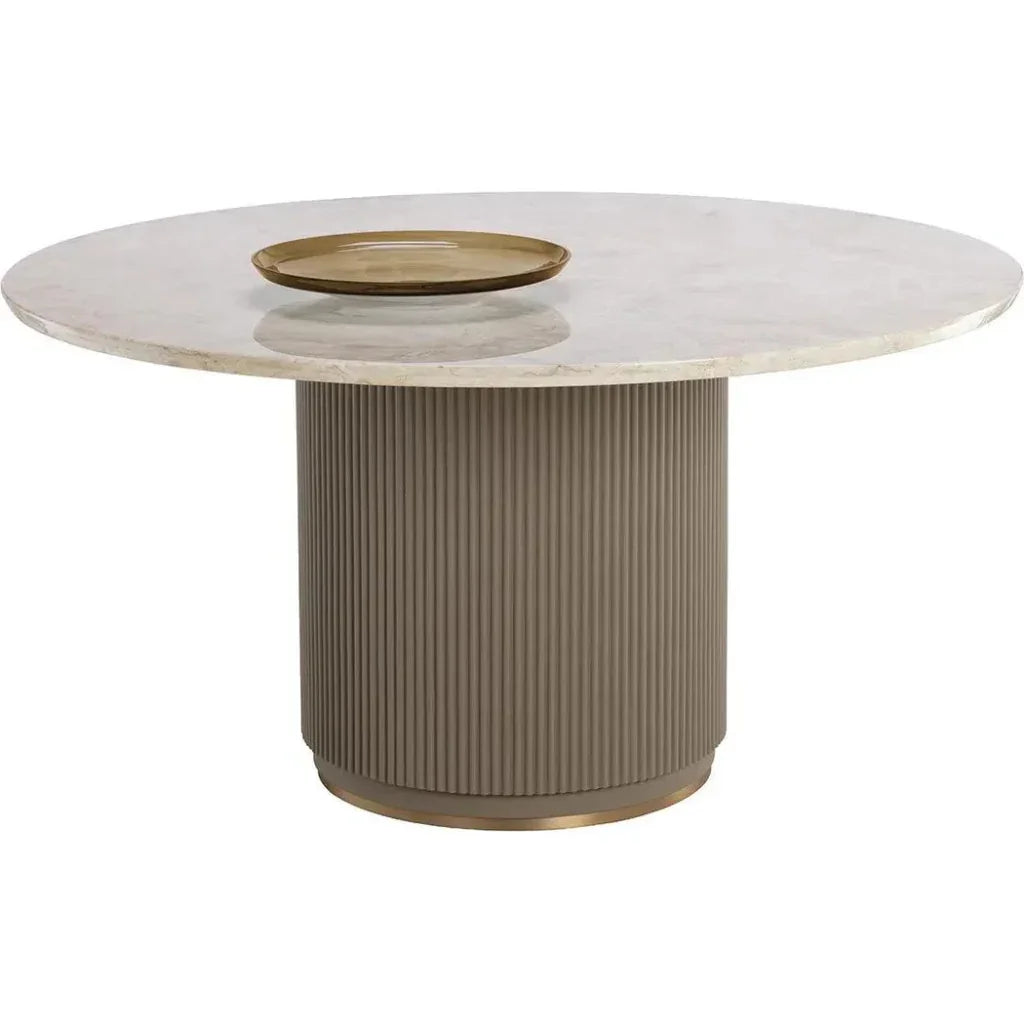 Cataldi Dining Table 59" Marble Gold Trim-Dining Tables-SUNPAN-LOOMLAN