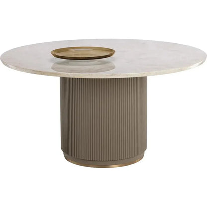 Cataldi Dining Table 59" Marble Gold Trim-Dining Tables-SUNPAN-LOOMLAN