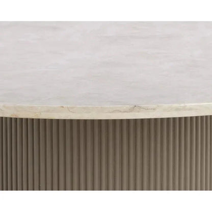 Cataldi Dining Table 59" Marble Gold Trim-Dining Tables-SUNPAN-LOOMLAN