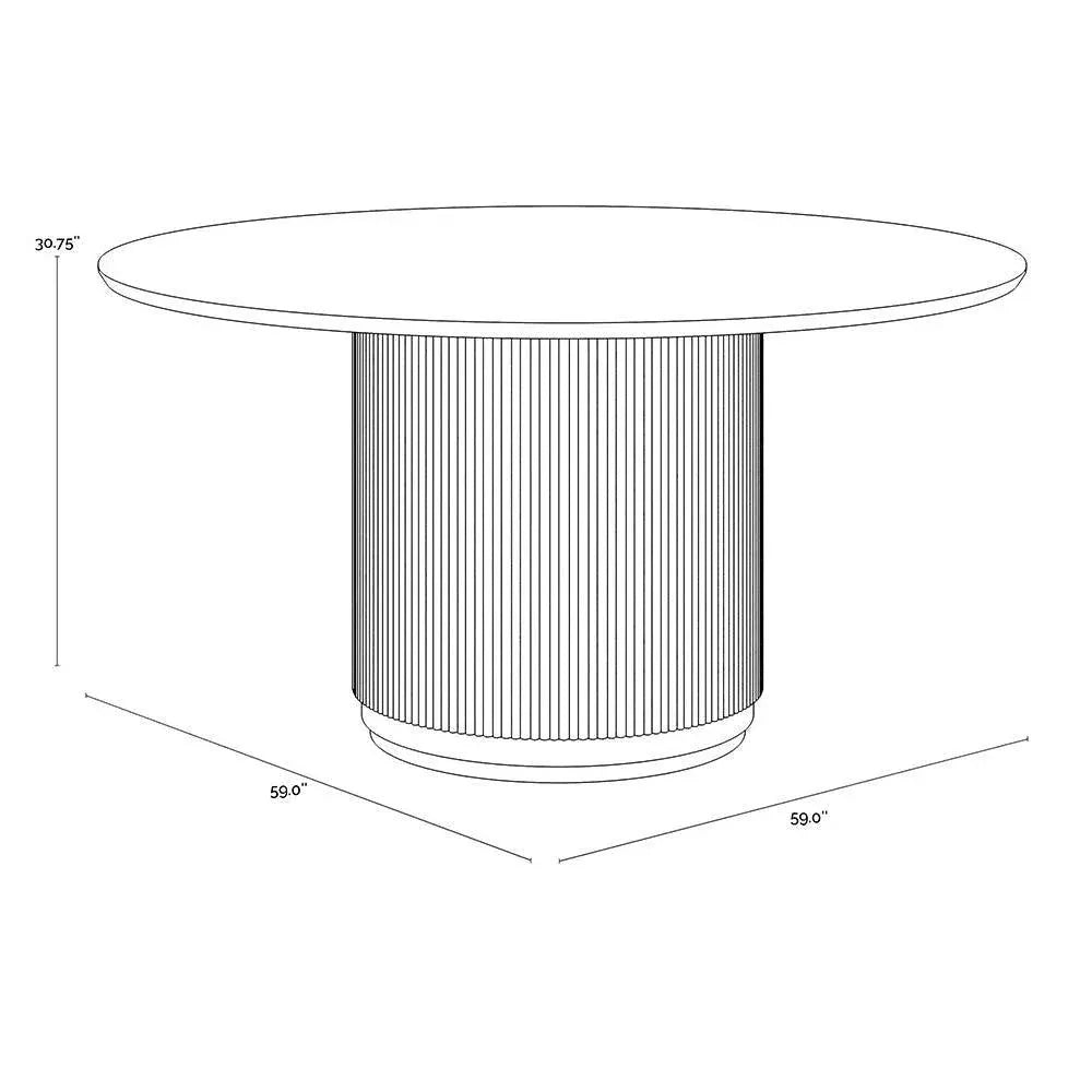 Cataldi Dining Table 59" Marble Gold Trim-Dining Tables-SUNPAN-LOOMLAN