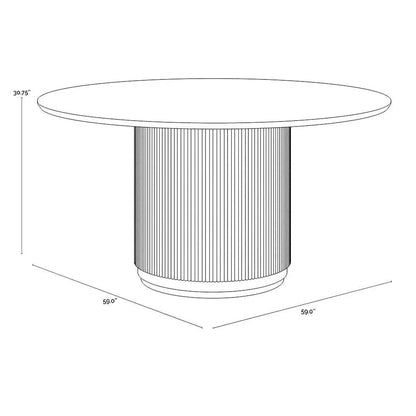 Cataldi Dining Table 59" Marble Gold Trim-Dining Tables-SUNPAN-LOOMLAN