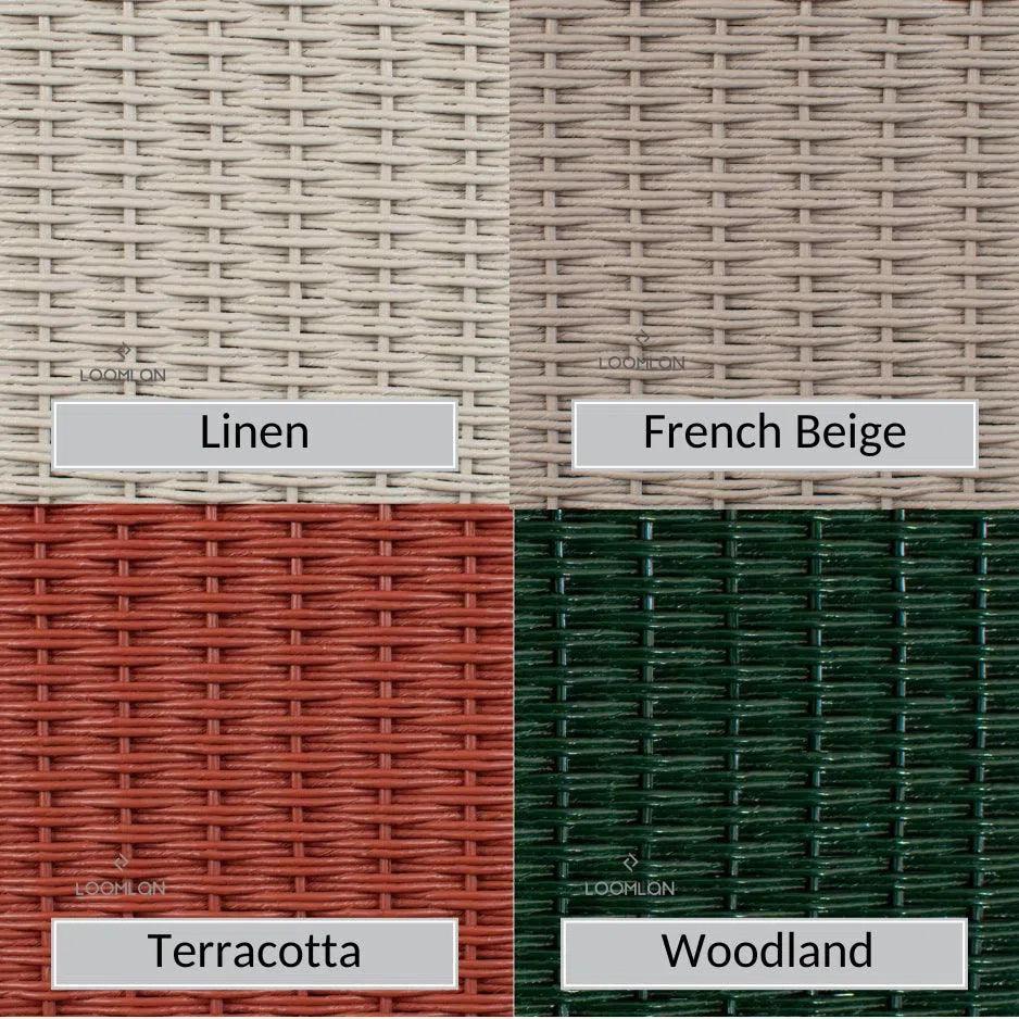 Catalina Ottoman All Weather Wicker & Teak Wood-Outdoor Ottomans-Lloyd Flanders-LOOMLAN