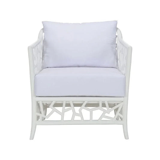 Catania Geometric Pattern White Lounge Chair - LOOMLAN - Wildwood - Accent Chairs