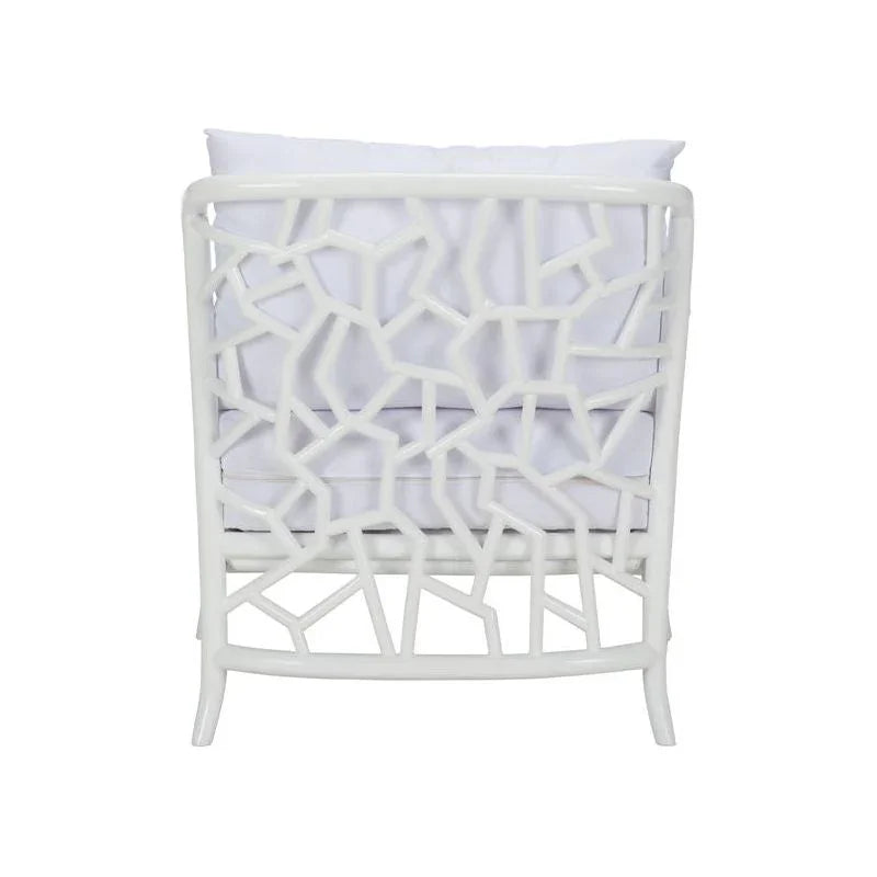 Catania Geometric Pattern White Lounge Chair - LOOMLAN - Wildwood - Accent Chairs