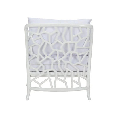 Catania Geometric Pattern White Lounge Chair - LOOMLAN - Wildwood - Accent Chairs