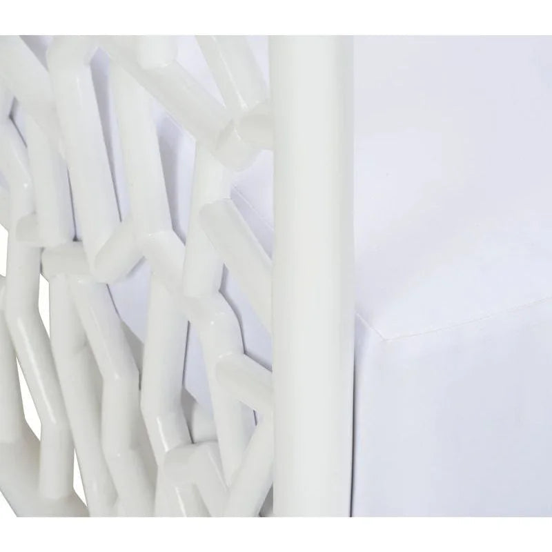 Catania Geometric Pattern White Lounge Chair - LOOMLAN - Wildwood - Accent Chairs