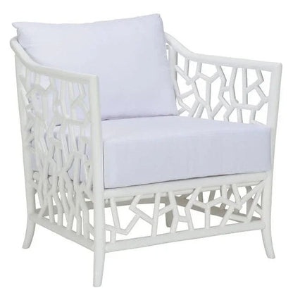 Catania Geometric Pattern White Lounge Chair - LOOMLAN - Wildwood - Accent Chairs
