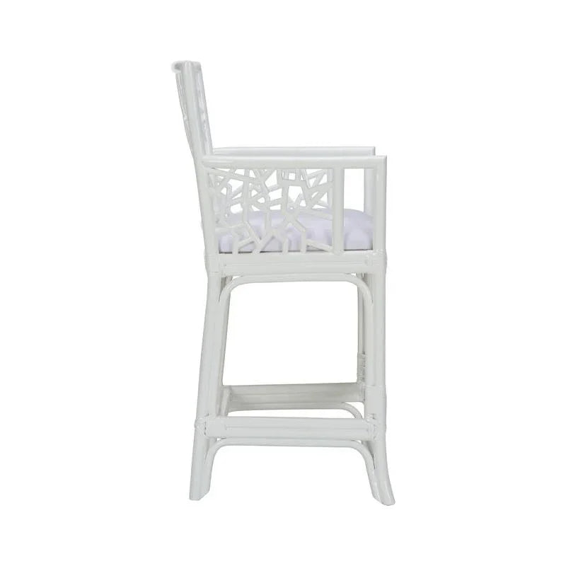 Catania Geometric Pattern White Stool - LOOMLAN - Wildwood - Club Chairs