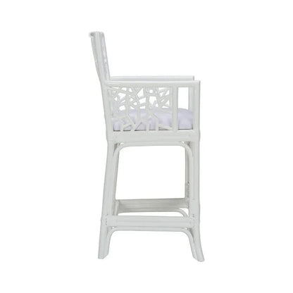 Catania Geometric Pattern White Stool - LOOMLAN - Wildwood - Club Chairs