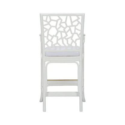 Catania Geometric Pattern White Stool - LOOMLAN - Wildwood - Club Chairs