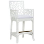 Catania Geometric Pattern White Stool - LOOMLAN - Wildwood - Club Chairs