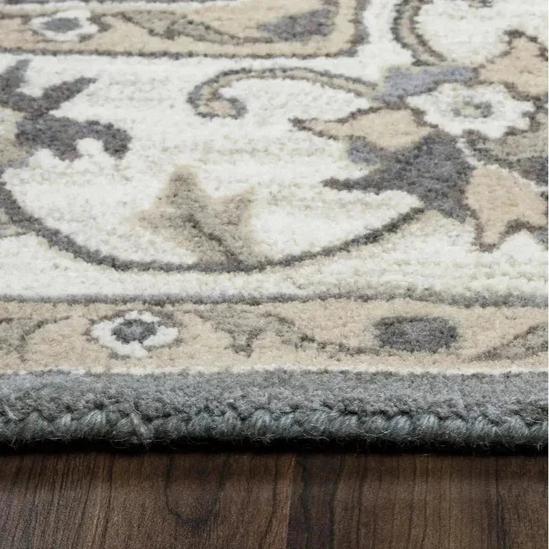 Cati Gray Round Area Rugs For Dining Room - LOOMLAN - LOOMLAN - Area Rugs