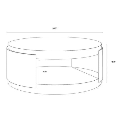 Cavette Coffee Table Concrete Top Brass-Outdoor Coffee Tables-SUNPAN-LOOMLAN