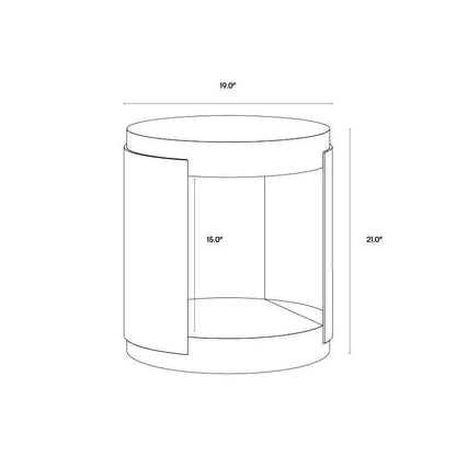 Cavette End Table Concrete White Brass Base - LOOMLAN - SUNPAN - Side Tables