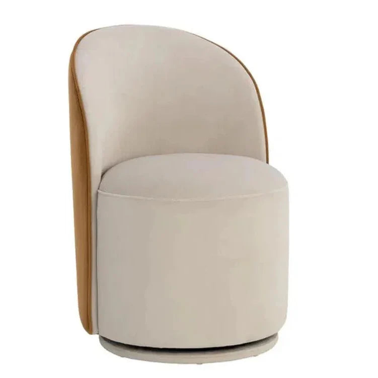 Cavoli Fabric Swivel Armless Dining Chair - LOOMLAN - SUNPAN - Dining Chairs