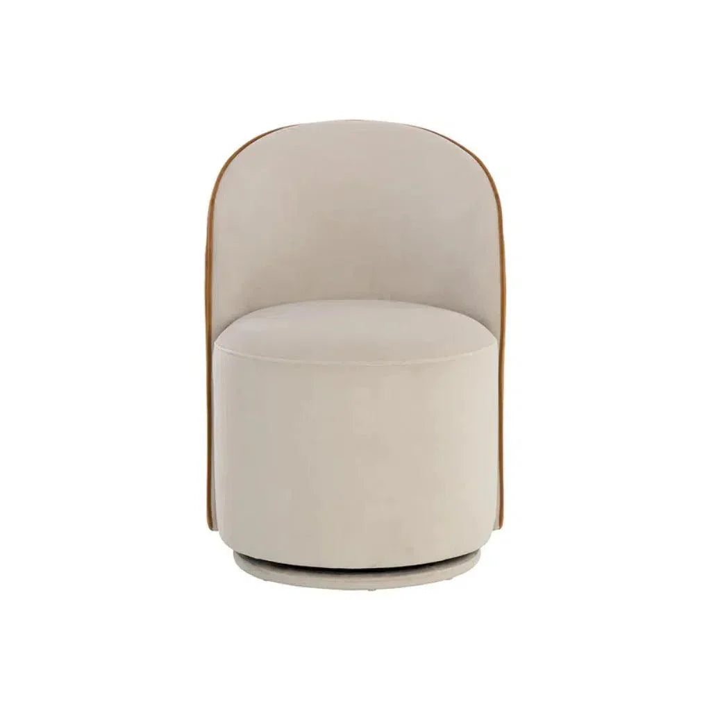 Cavoli Fabric Swivel Armless Dining Chair - LOOMLAN - SUNPAN - Dining Chairs