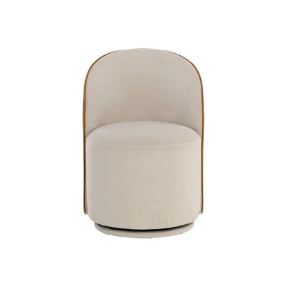 Cavoli Fabric Swivel Armless Dining Chair - LOOMLAN - SUNPAN - Dining Chairs