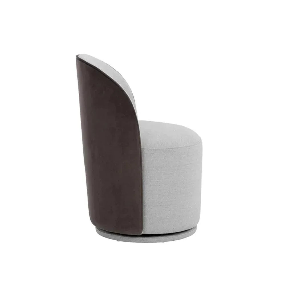 Cavoli Fabric Swivel Armless Dining Chair - LOOMLAN - SUNPAN - Dining Chairs