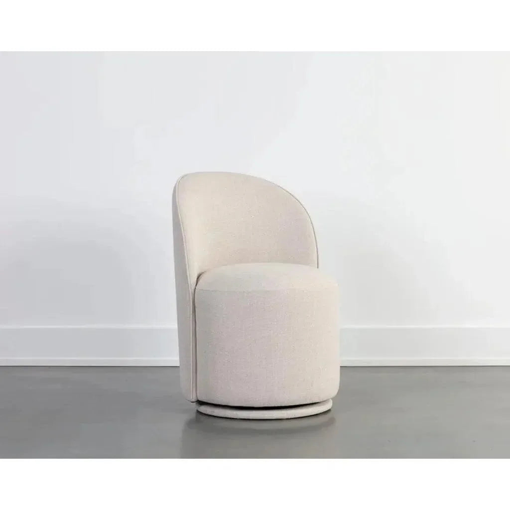 Cavoli Fabric Swivel Armless Dining Chair - LOOMLAN - SUNPAN - Dining Chairs