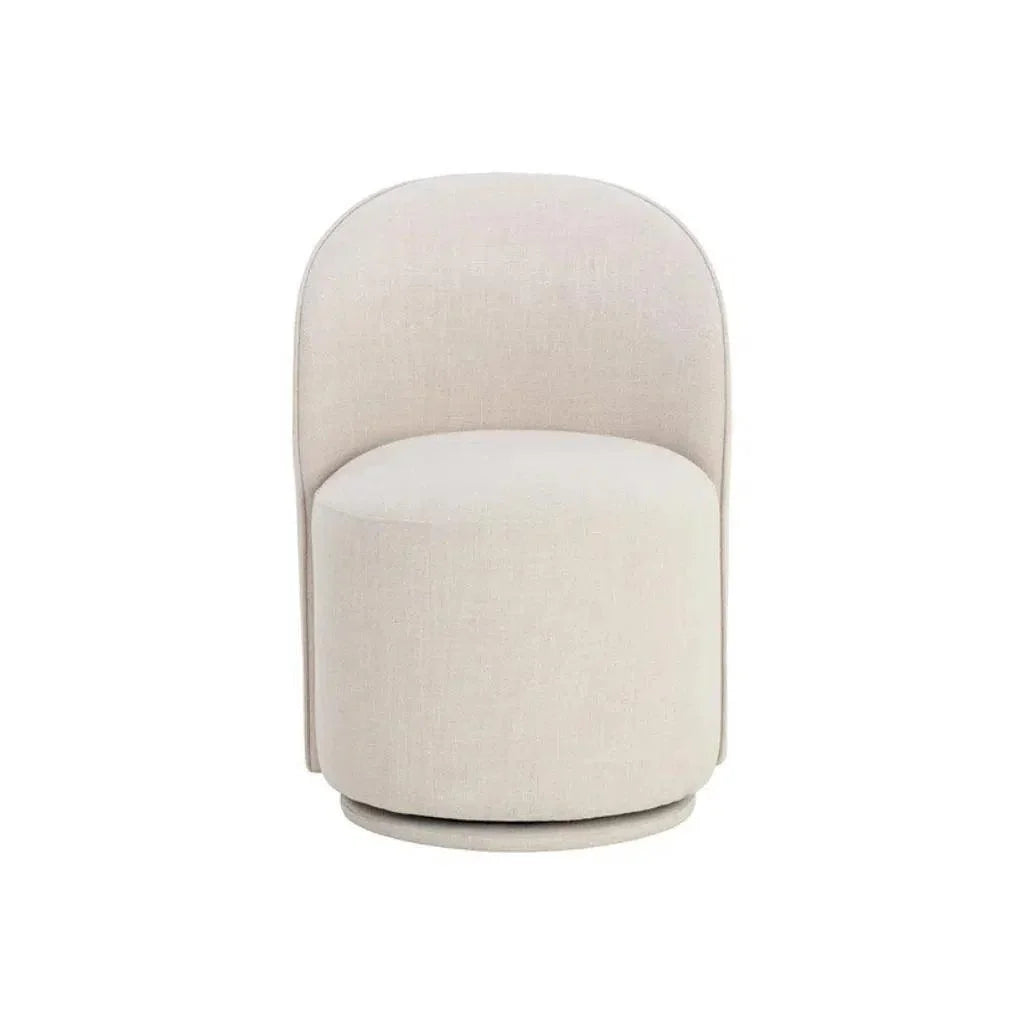 Cavoli Fabric Swivel Armless Dining Chair - LOOMLAN - SUNPAN - Dining Chairs