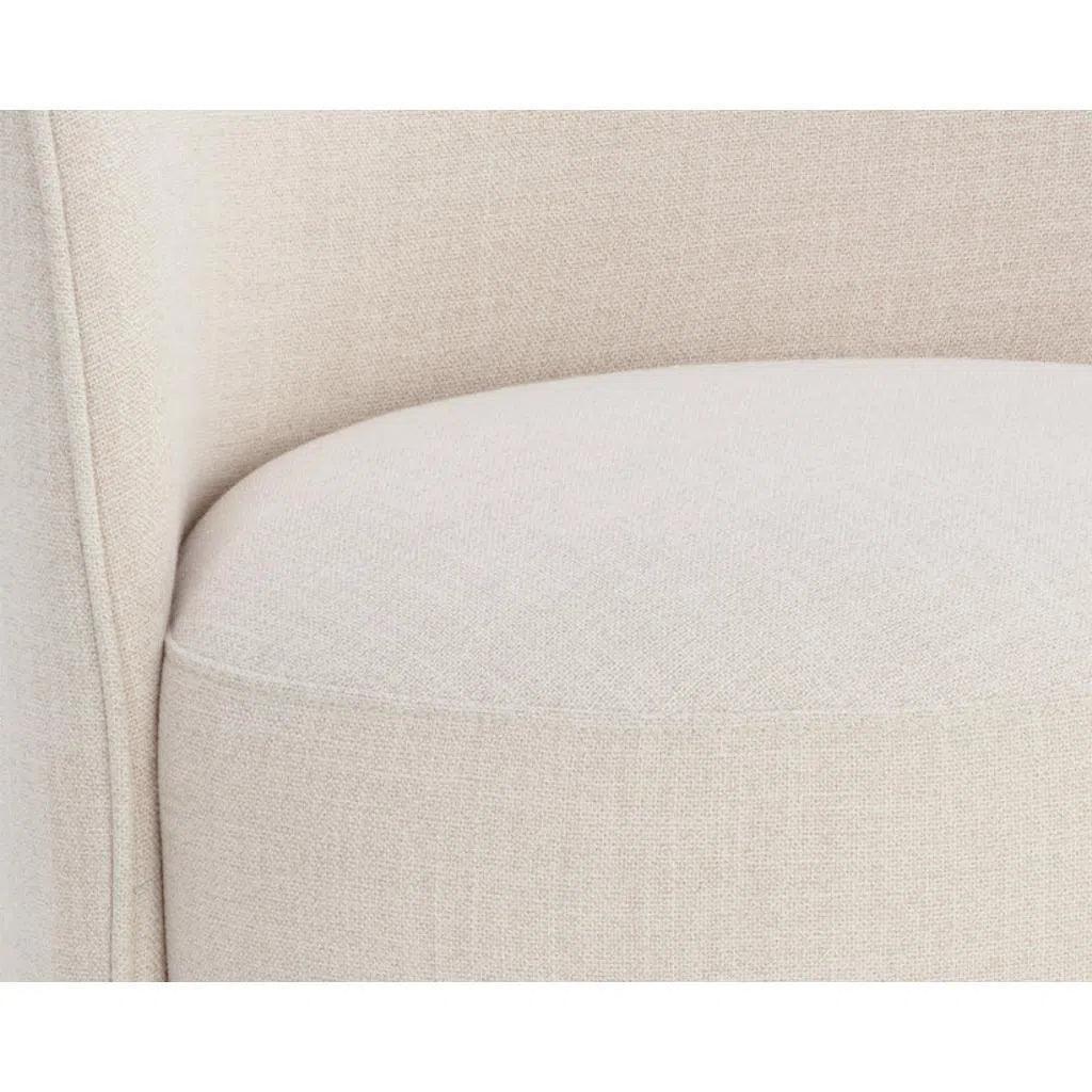 Cavoli Fabric Swivel Armless Dining Chair - LOOMLAN - SUNPAN - Dining Chairs