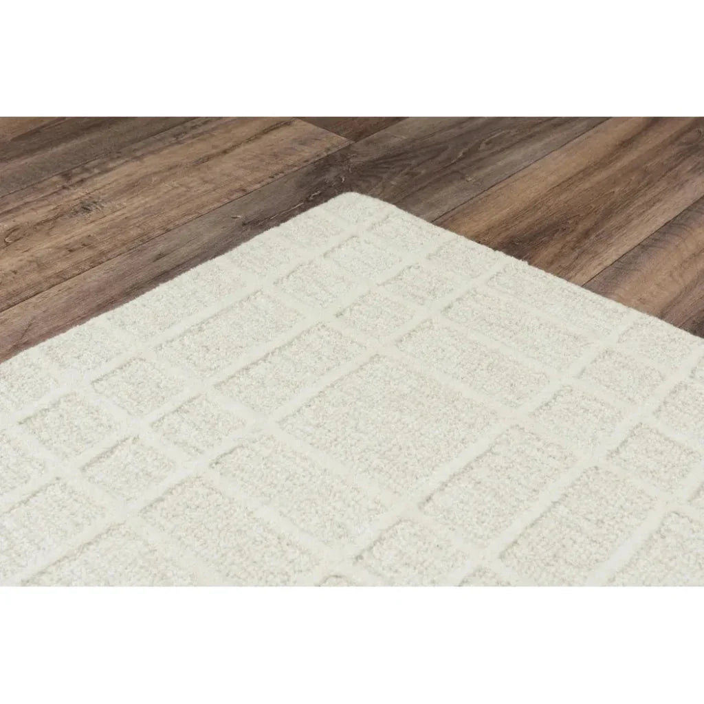 Cawe Wool Ivory Hallway Kitchen Runner Rug - LOOMLAN - LOOMLAN - Area Rugs