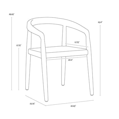 Cayman Dining Armchair Charcoal Teak Wood-Outdoor Dining Chairs-SUNPAN-LOOMLAN