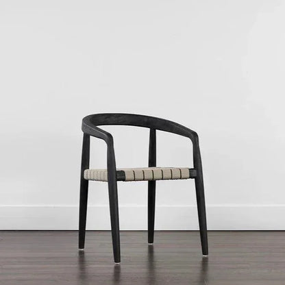 Cayman Dining Armchair Charcoal Teak Wood-Outdoor Dining Chairs-SUNPAN-LOOMLAN