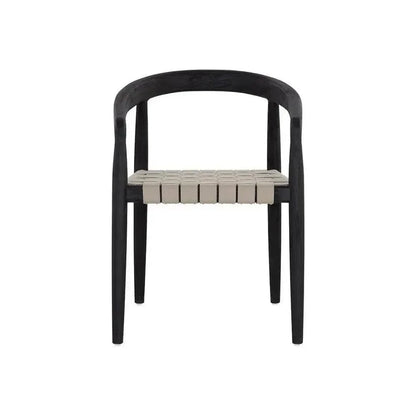 Cayman Dining Armchair Charcoal Teak Wood-Outdoor Dining Chairs-SUNPAN-LOOMLAN