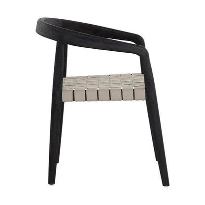 Cayman Dining Armchair Charcoal Teak Wood-Outdoor Dining Chairs-SUNPAN-LOOMLAN