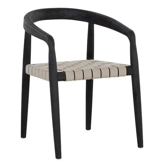 Cayman Dining Armchair Charcoal Teak Wood-Outdoor Dining Chairs-SUNPAN-LOOMLAN