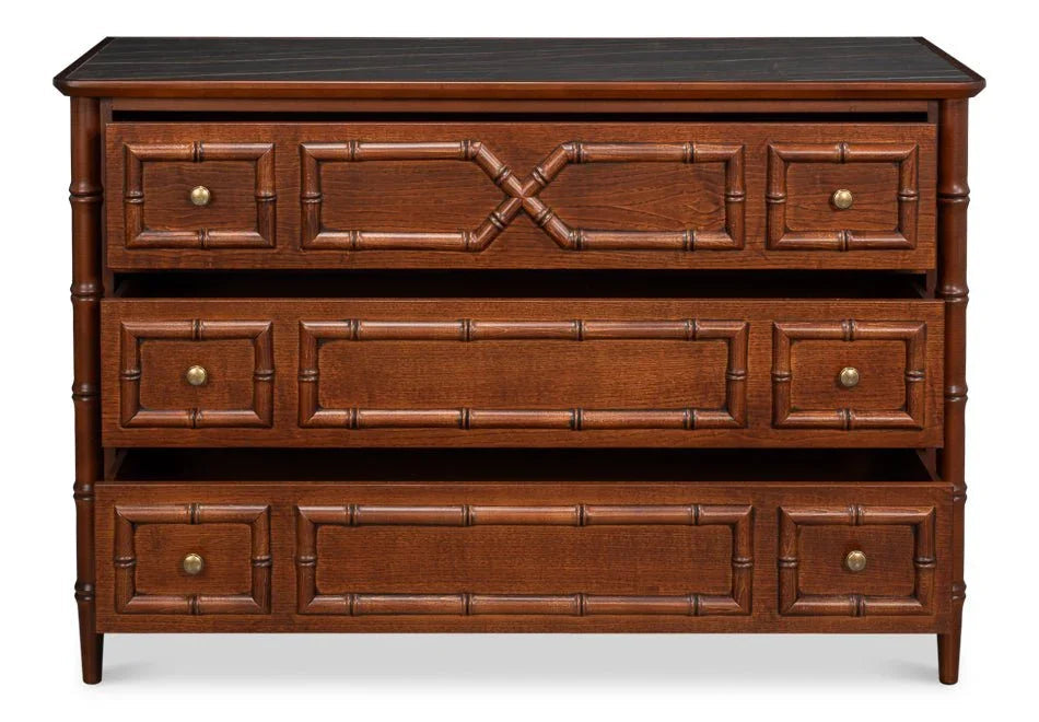 Cayman Wooden Brown Commode Chest - LOOMLAN - Sarreid - Chests
