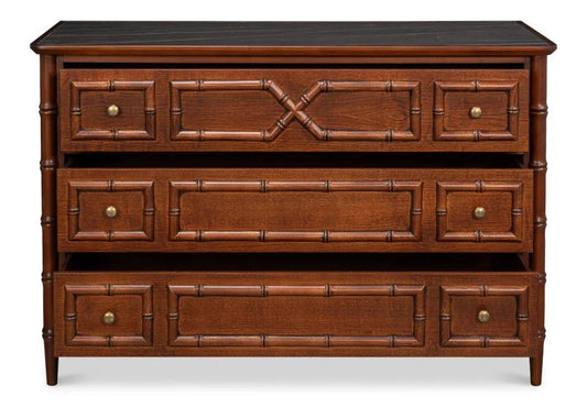 Cayman Wooden Brown Commode Chest - LOOMLAN - Sarreid - Chests
