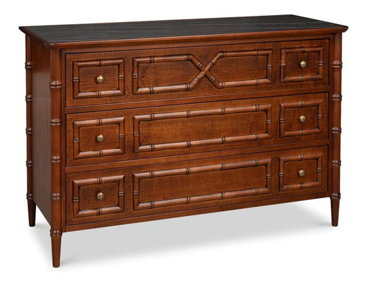 Cayman Wooden Brown Commode Chest - LOOMLAN - Sarreid - Chests