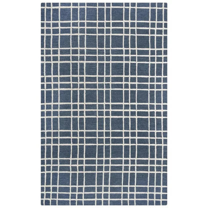 Ceas Plaid Blue Living Room Rug - LOOMLAN - LOOMLAN - Area Rugs