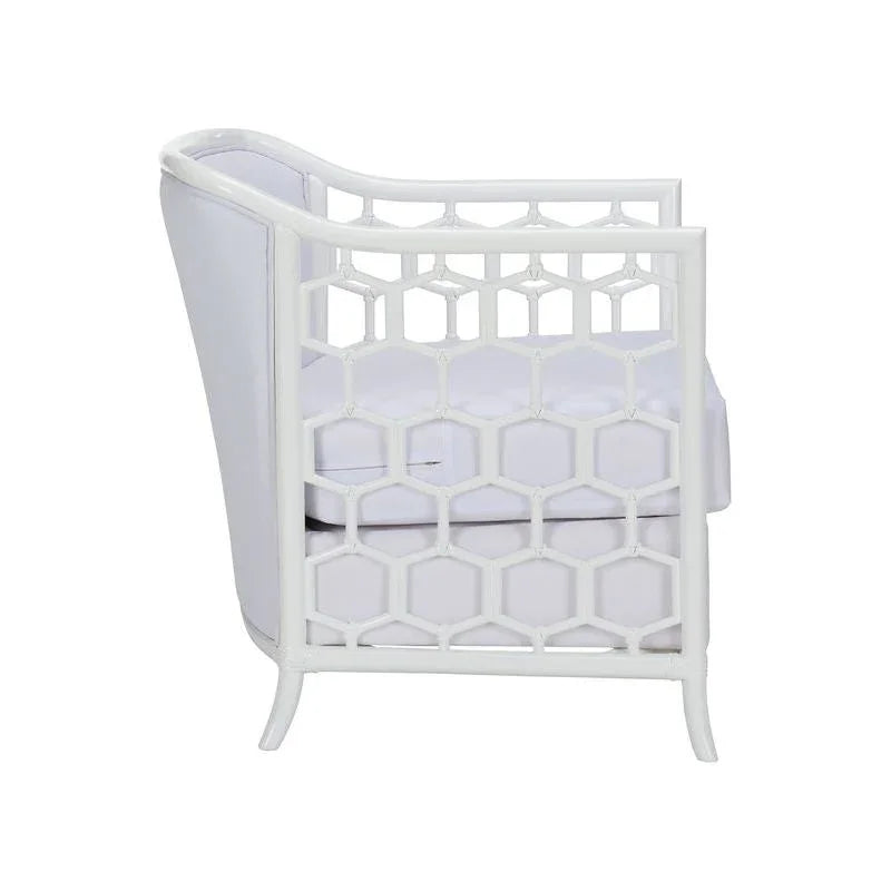 Cefalu Honeycomb Pattern White Lounge Chair - LOOMLAN - Wildwood - Accent Chairs