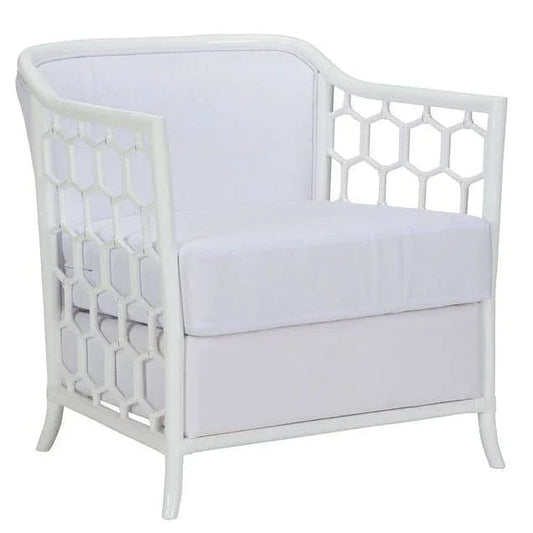 Cefalu Honeycomb Pattern White Lounge Chair - LOOMLAN - Wildwood - Accent Chairs