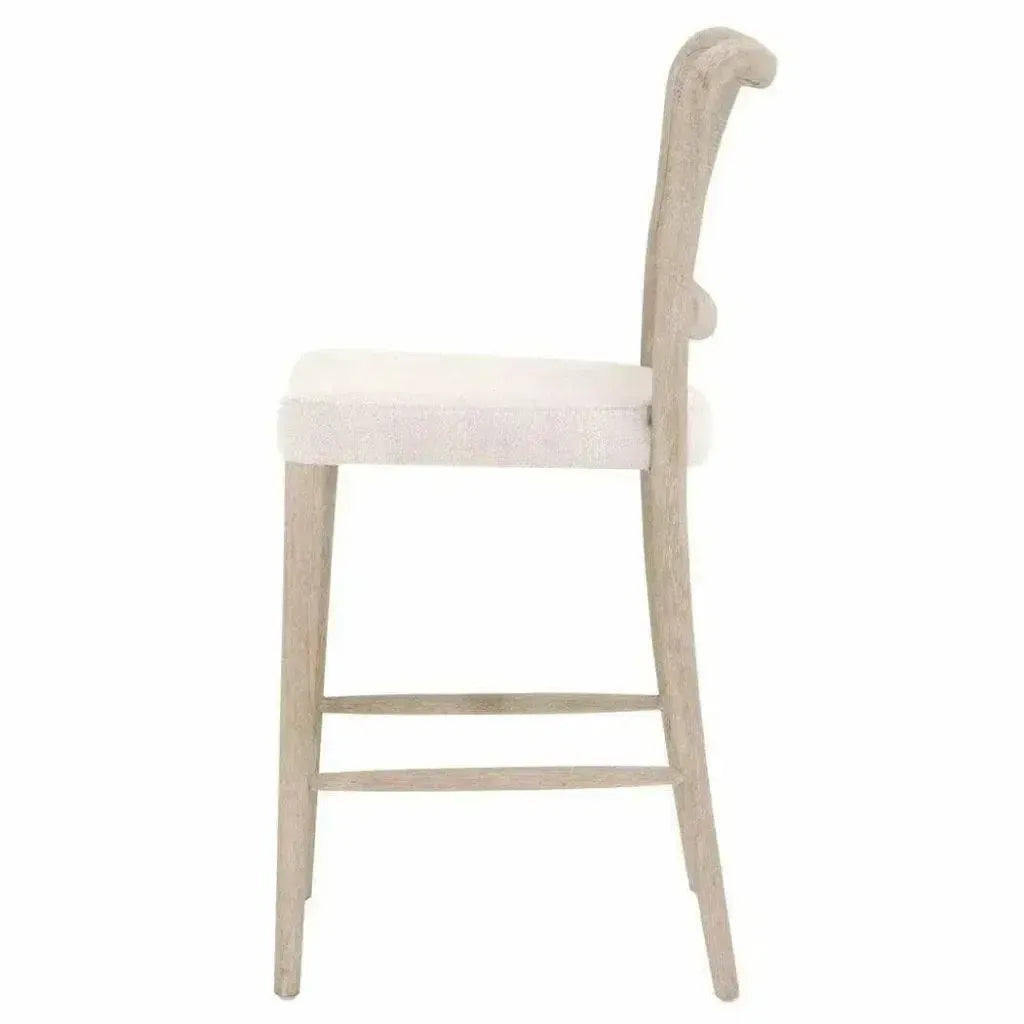 Cela Counter Stool Bisque Natural Gray Oak Cane - LOOMLAN - Essentials For Living - Counter Stools